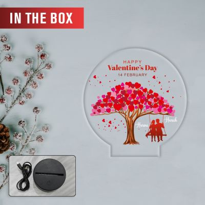 Personalized UV Print couple name led lamp with Warm White light Gift for girlfriend , boyfriend, valentine day